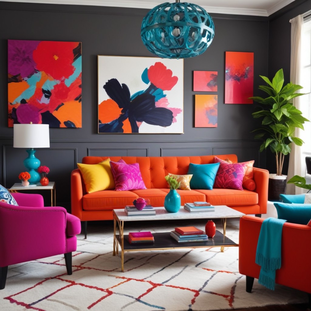 Bold and Colorful Living Room Furniture Ideas